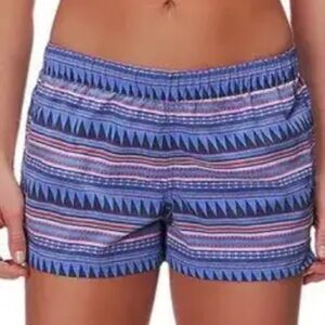 Patagonia Women's Blue and Pink Patterned Athletic Shorts